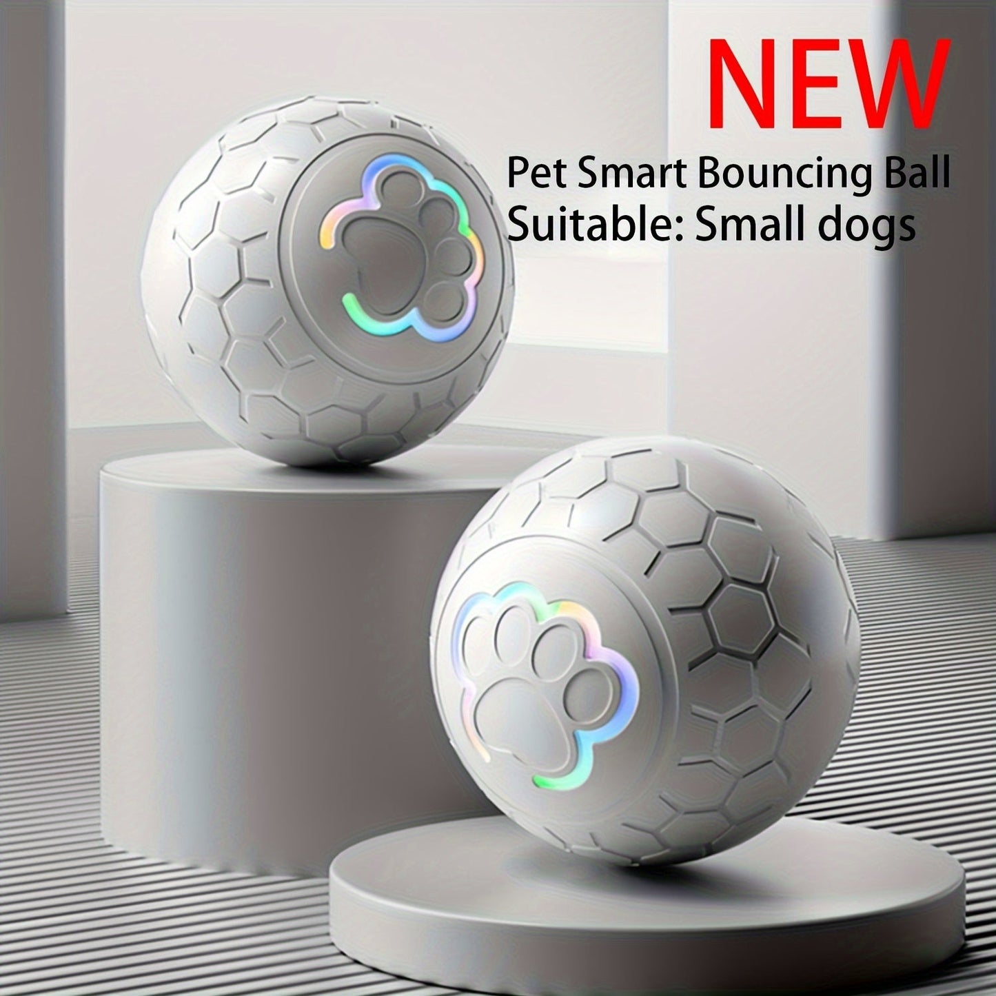 NNETM Interactive Dog Toy Ball - Grey Striped